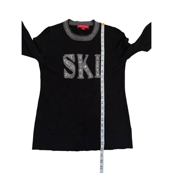 Krimson Klover Poppy Fields Womens Sweater Ski Long Sleeve Black Size S - Picture 6 of 8